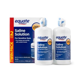 Equate Contact Lens Saline Solution for Sensitive Eyes Twin Pack.. Free Shipping