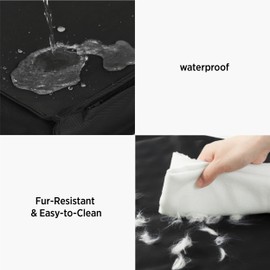 Lesure Outdoor Waterproof Dog Bed for Extra Large Dogs, Orthopedic Egg Crate Foam Pet Bed with Oxford Fabric Surface and Removable and Durable Cover, Machine Washable, 44''x32'', Black