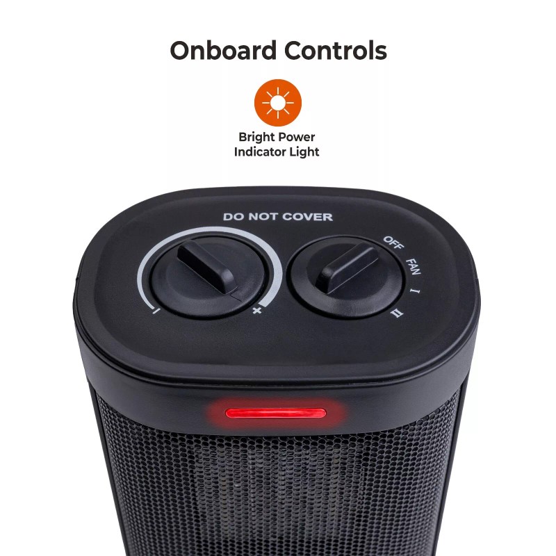 Comfort Zone Desktop Space Heater with Adjustable Thermostat & Tip-Over