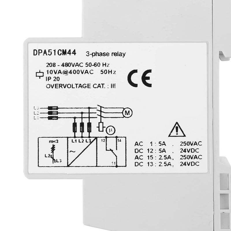 DPA51CM44 3 Phase Monitoring Relay Phase Sequence Protector 208-480VAC Precise