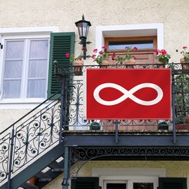 3×5 FT Red Canada Native Metis People Flag,Large Canadian Indigenous First Nations Decor,Double Side Digital Printed 150D Polyester Banner With Canvas Header Brass Grommet For Outdoor Indoor Parade Car