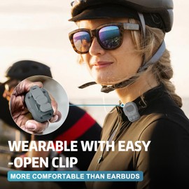 Mufoli Wearable Bluetooth Speaker, Wireless Portable Speakers, Waterproof Jobsite Speaker Up to 14 Hours Playtime, Clip Speaker Built-in Mic for Hands-Free Music/Calls, for Outdoors(Grey)