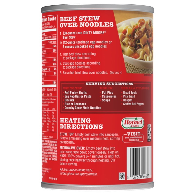 DINTY MOORE Beef Stew With Potatoes & Carrots, 38 Oz