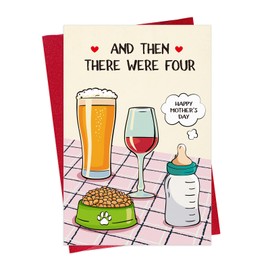 D24TIME First Mother’s Day Card - Funny Baby Shower Mothers Day Gifts with Envelope for Mom to Be New Mom Gifts for Wife Friend Daughter in Law