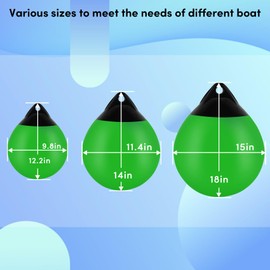Boat Mooring Buoy 2Pack,12 inch Round Boat Fenders Ball Boat Buoy Ball,Inflatable Boat Fenders Dock Bumper Ball Anchor Buoy Suitable for Yachts Marinas Sailboats Ski Boats(Green)