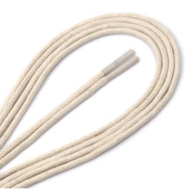 CCSOFTIME 2 Pairs Round Waxed Cream Shoe Laces,120cm Dress Heavy Duty Boot Laces for Leather Oxford Brogues Derby Desert Formal Boots,2.5mm Thin Shoelaces for Women Men Kids,Cream 120cm