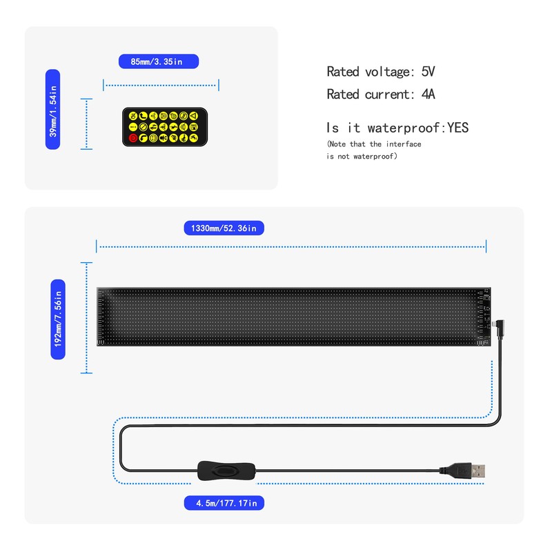 Devil Eyes Light for Car & Truck Windshield | 52.3x7.5in