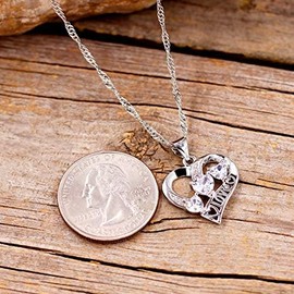 Uloveido Platinum Plated Infinity Heart Necklace for Women, Love Heart Pendant with Cubic Zirconia, Heart Necklace for Girlfriend Y894-White