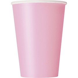 Unique Lovely Pink Solid Paper Cups - 12oz (Pack of 10) - Exquisite Color & Design - Perfect for Any Occasion