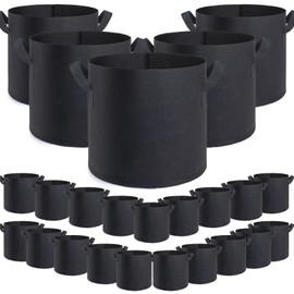 GROWTNT 5 Gallon Grow Bags 24 Pack,5 Gallon Fabric Pots,Garden Bags to Grow Vegetables,Planter Bag for Vegetables,Garden Pots with Two Handles.