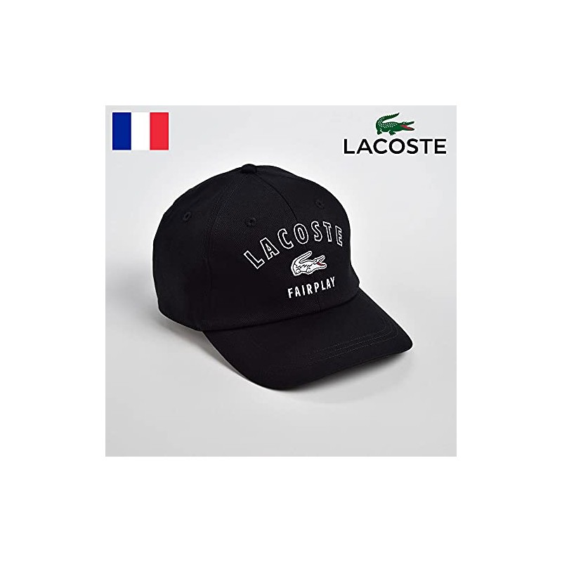 Lacoste L3502 Cotton 6PANEL CAP (Cotton, 6 Panels, Cap), Black,