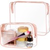 2 Pcs Clear Makeup Bags,Toiletry Bag Portable Travel Makeup Pouch