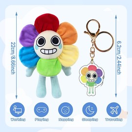 ZGCXRTO Dandy Game Plush Toy, Horror World Games Plush Toy and Keyring, Dandy Scary Game Plush Toy, Stuffed Plush Animal Doll Pillow Gifts for Boys, Girls, Children (Colour)