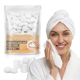 Lagincig 120 Toallitas Comprimidas Desechables, Portátiles Y Cómodas para La Cara. Ideales para Viajes, Camping, Senderismo, Deportes, Salones de Belleza, Viajes de Negocios, Uso Doméstico Y Actividad