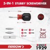 ARROW 2PC 11-in-1 Standard/5-in-1 Stubby Multi-bit Screw Driver & Nut