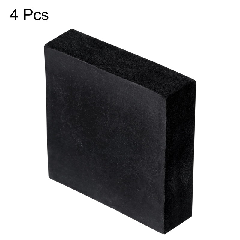 sourcing map 4pcs Rubber Anti-Vibration Pads Hard Pad, 50mm Square