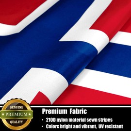 Nuibers Norway Flag 3x5 FT for Outside, Heavy Duty 210D Nylon Norwegian Nordmann National Flags Outdoor, Double Sided Sewn Stripes Long Lasting Norwegian Flag Brass Grommets