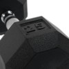 Power Systems Rubber Octagonal Dumbbell, 25 Pounds, Black/Silver (61525)