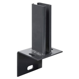 Alberts 686994 Post Holder for Fence Posts on L-Edging Stones | Screw-On | Hot-Dip Galvanised Anthracite Plastic-Coated RAL 7016 | Plate 94 x 100 mm | for Posts 60 x 40 mm