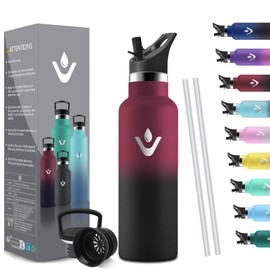 HoneyHolly Thermos Flask, 500 ml, BPA-Free, Stainless Steel, Leak-Proof Insulated Flask, Double-Walled, Children's Stainless Steel, with Straw, Suitable for Carbonated Drinking Bottle