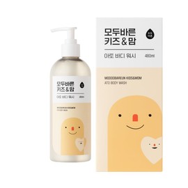 MODOOBAREUN Kids & Mom Moisturizing Ingredients, Plenty of Body Wash, For Whole Body, Organic, Vegan, Made with Natural Ingredients, Naturally Derived Skin-friendly, Weak Acid, Moisturizing, Body Soap