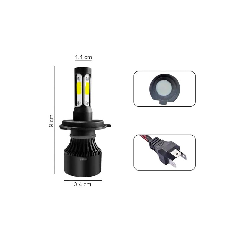 Par De Faros Led Modelo H4 Luz Blanca De 4