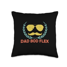 Exercise Routine Father Diet Condition Dad BOD Flex Fitness Lifestyle Health Habits Daddy Nutrition Throw Pillow, 16x16, Multicolor