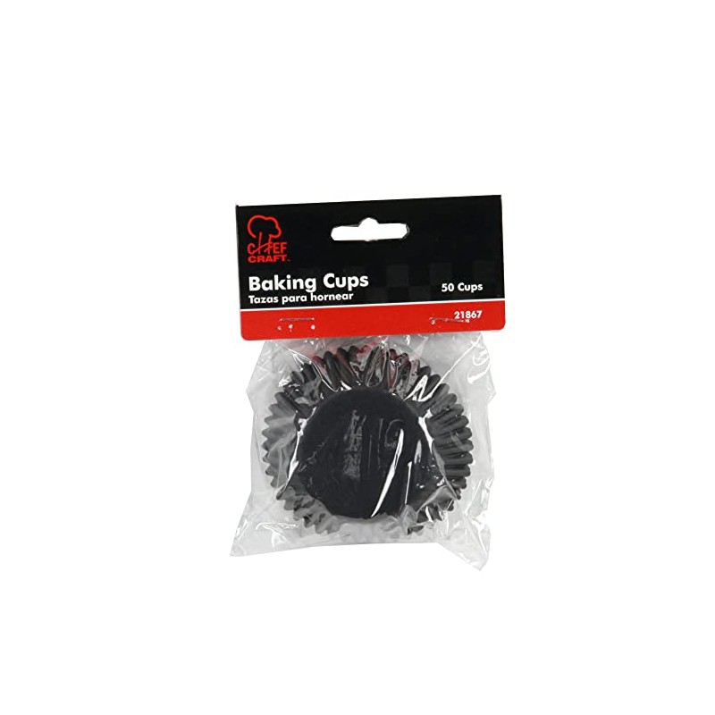 Chef Craft Classic Cupcake Liners, 50 count, Black