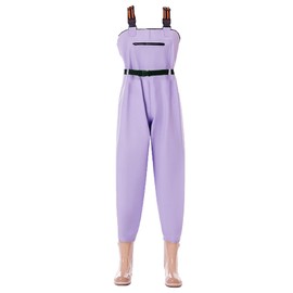 Aikelai PVC Insulated Chest Waders for Women/Girl,Waterproof Duck Hunting Fishing Waders,Womens Fishing Wader with Boots (purple, 10)