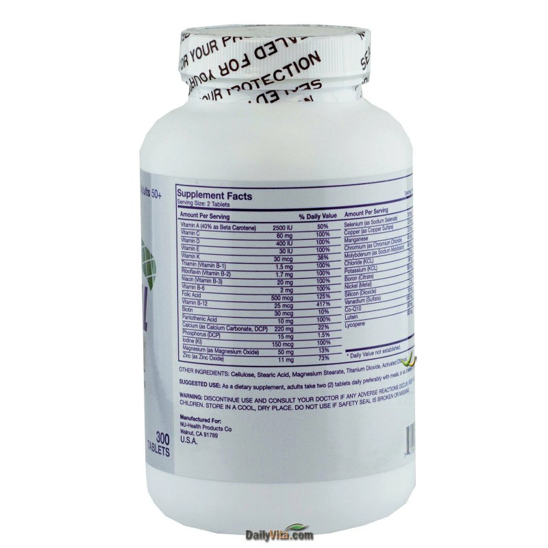 2 x NuHealth Complete Central Silver Senior Multivitamin 300 Tablets