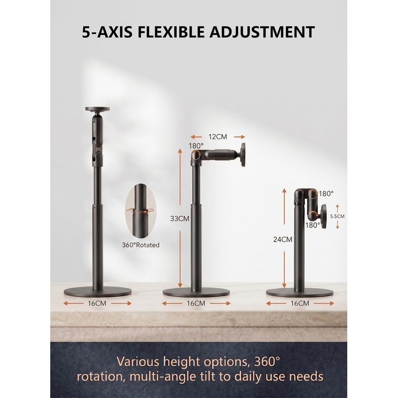 QJYKIONE Tablet Magnetic Stand for iPad＆iPhone All, 9-17" Height Adjustable