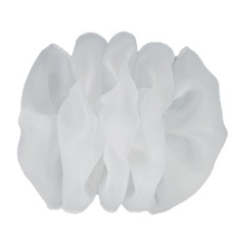 Ladiesway Large Chiffon French Clip Hair Bow | Handmade in USA | Metal Barrette Large Size Fabric Ribbon Scarf Flower Rose | Accessories for Women & Girls Thick or Fine Hair | Vintage Style (White)