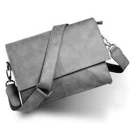 Mai Mio Men's Shoulder Bag, Sacoche, Gray, Mat, Small Bag, Bicycle, Cross-body Design, Simple, Waterproof, Stylish, Large Capacity, Multi-functional, gray