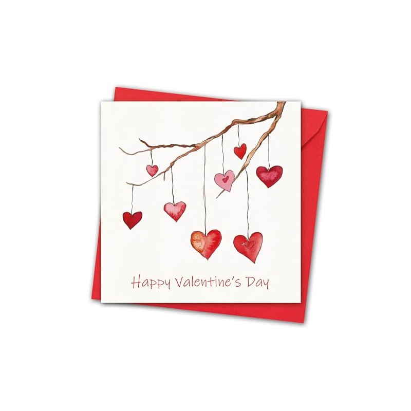 Valentines Card. Hearts Design. Eco-friendly. 148mm Square. Valentine's Card with