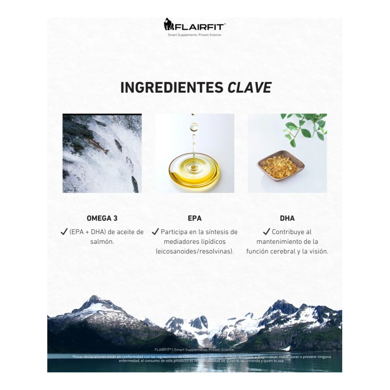 Flairfit® Omega-3 1000 mg (EPA, DHA) 45 cápsulas | Suplemento