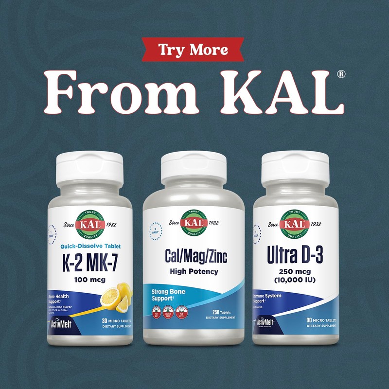 KAL Vitamin K2 MK7 100mcg - Vitamin K Supplement with