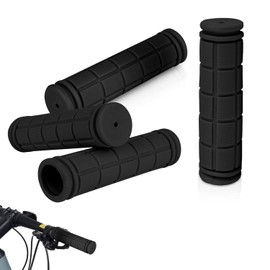 2 Pair Bike Handlebar Grips Soft Rubber Non-Slip Bicycle Handle Grips Black Bike Handlebars Universal Handle Cover for Bikes