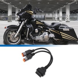 uxcell 16 Pin to 4 Pin 6 Pin Motorcycle 2 in 1 OBD Cable Diagnostic Tool Scanner Adapter for Harley