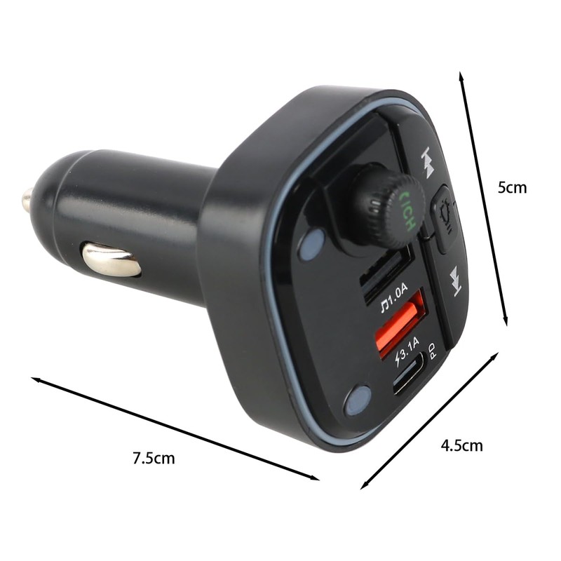 Namvo Bluetooth 5.3 Car Adapter, 2-in-1 Bluetooth FM Transmitter [Two