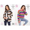 King Cole 6181 Knitting Pattern Womens Wave Sweater and Cardigan