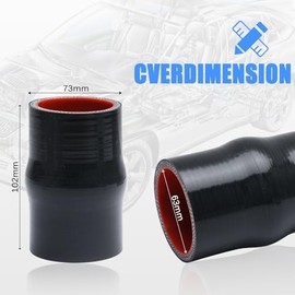 MaySpare Automotive General Purpose Silicone Hose, Hump Straight, 2.5" (63 mm) ID, 4" (102 mm) Length, with 2PCS T-Bolt Clamps