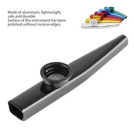 Metal Kazoo Lightweight Portable Kazoo Guitar Partner Flute Musical Instrument (Black)