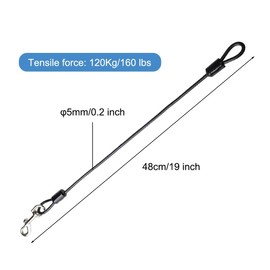 Dog Leash, Chew-Proof Coated Steel Wire Rope Heavy Duty Dog Seat Belt with 360° Rotation Hook for Small Medium Large Dogs Teething Puppies