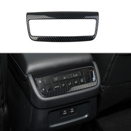 Fewshaw Carbon Fiber Rear Air Vent Armrestbox AC Outlet Adjustment Panel Cover Trim for 2022-2025 Nissan Pathfinder