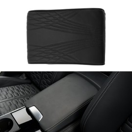 TUCKBOLD Universal Center Console Cover Car Armrest Cover Middle Console Cover Lid for Most Vehicle SUV Car Sedan 12.6"x8.66"x1.97" Black Napa Leather