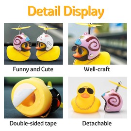 wonuu Rubber Duck Car Decorations Cute Yellow Duck Car Dashboard Ornaments with Propeller (Snail-Y)