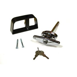 5-1/2" Chrome T-Handle Door Lock Set - shed, gate, Playhouse, coop Keyed Alike