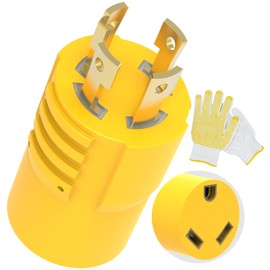 NEMA L14-30P to TT-30R RV Generator Adapter, ETL Listed 30A 4-Prong Locking to 3-Prong Power Converter 125/250V for RV, Travel Trailer, Camper, and Motorhome