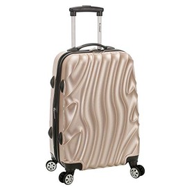 Rockland Melbourne Hardside Expandable Spinner Wheel Luggage, Gold Wave, Carry-On 20-Inch