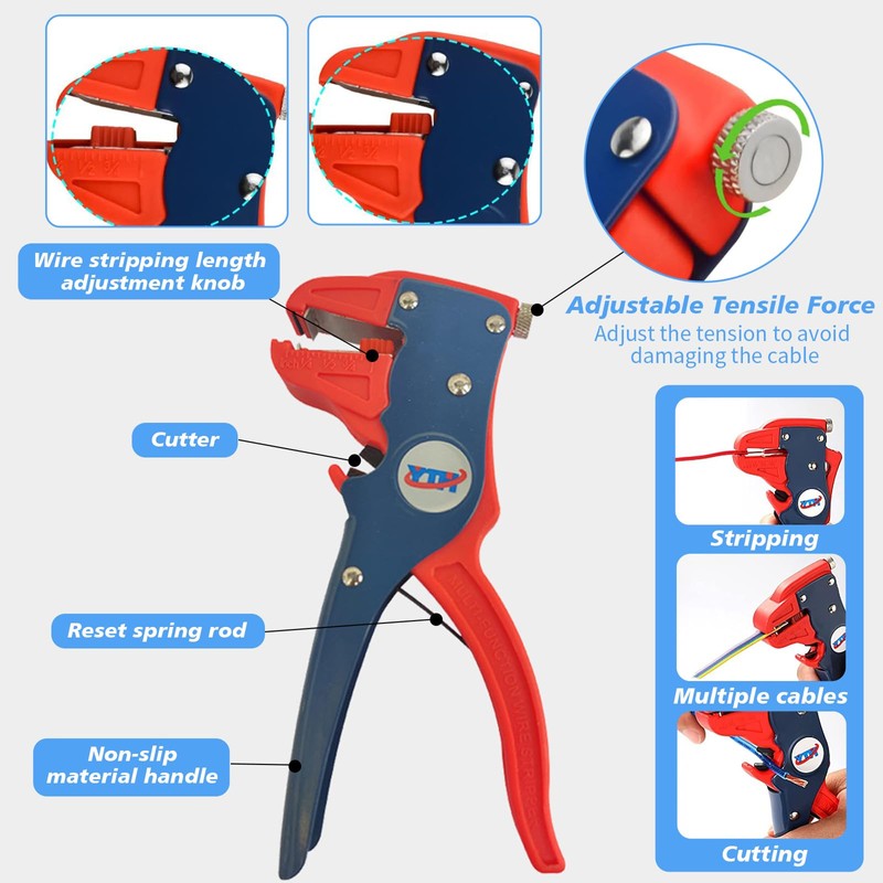 2 in 1 Automatic Wire Stripper & Cutter, Self-Adjusting Insulation